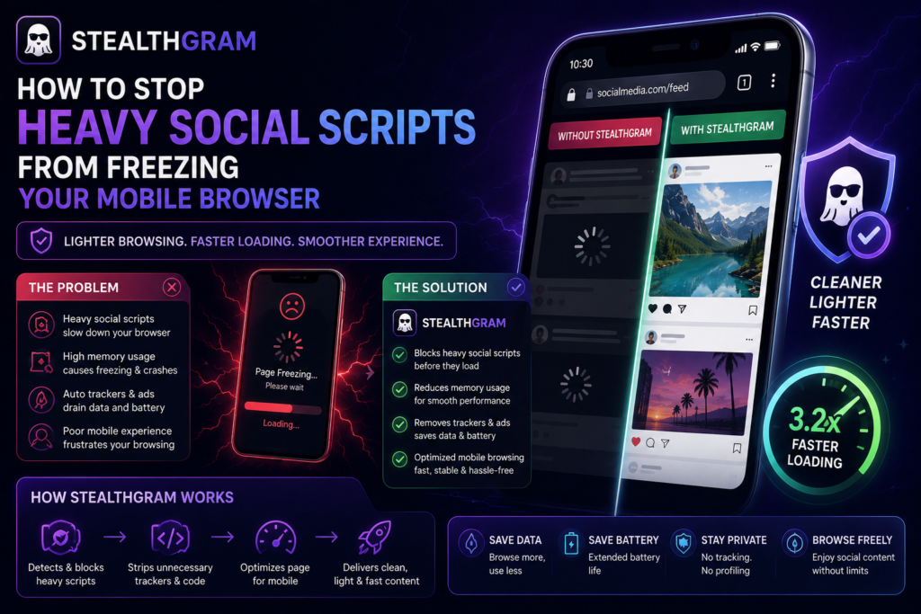 StealthGram: How to Stop Heavy Social Scripts From Freezing Your Mobile Browser