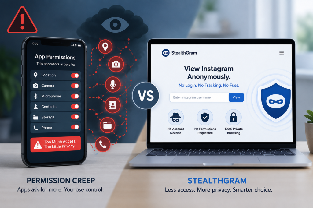 Why Mobile App Permission Creep Makes StealthGram the Smarter Alternative